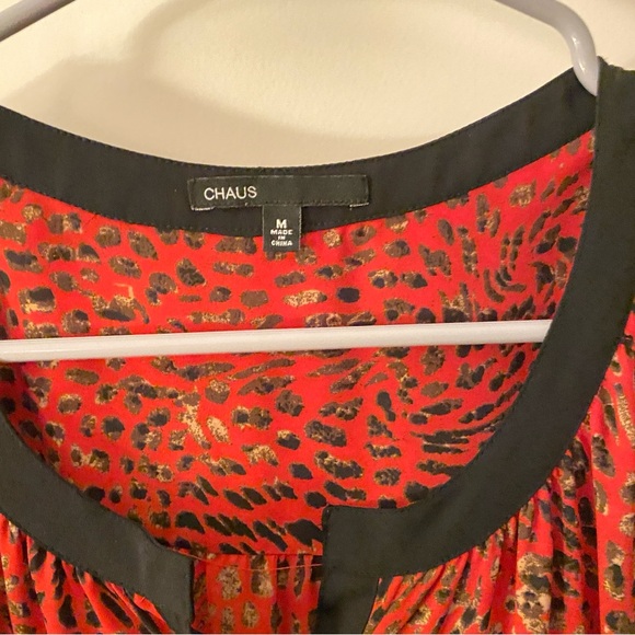 Chaus red/orange leopard dress, size M. - Picture 3 of 6